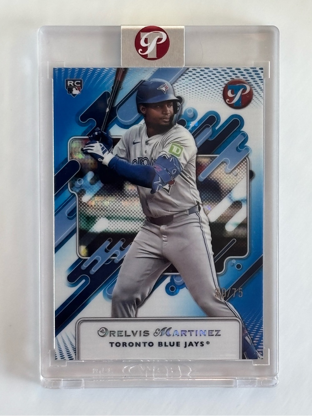 Orelvis Martinez 2025 Topps Pristine Rookie RC Blue /75 #76 Toronto Blue Jays En